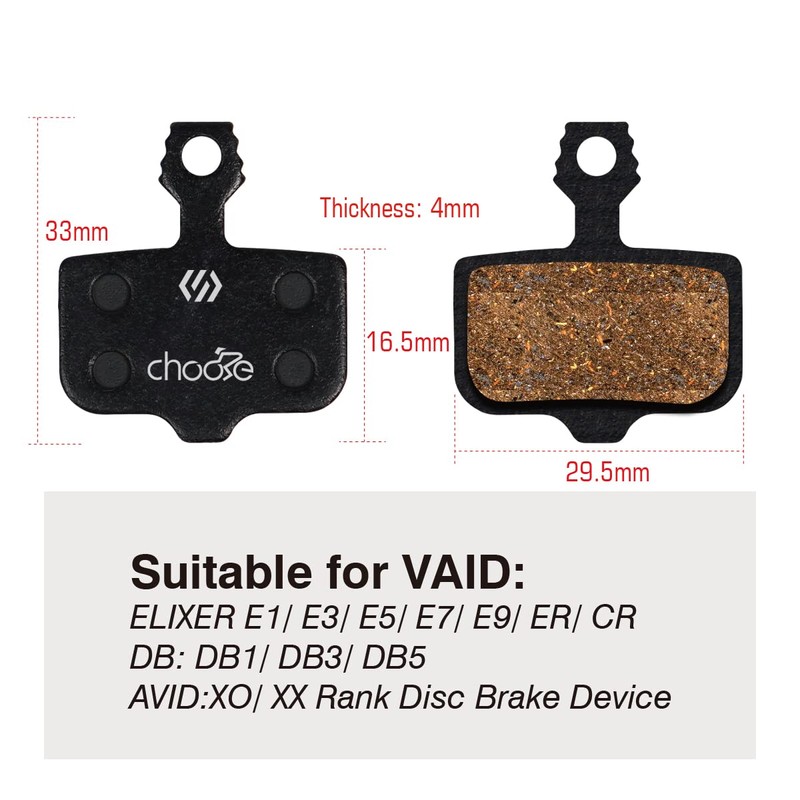 Chooee 2 Pairs Disc Brake Pads for Sram Avid Elixir