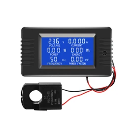 AC 80-260V 100A Hardwired Power Meter, LCD, Split-Core, Energy Monitor