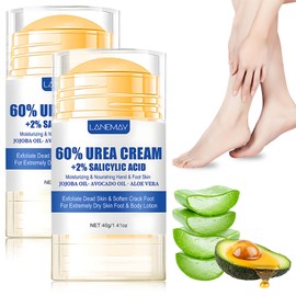 Crema Hidratante Para Pies de 2 Piezas, 40g Crema Para Eliminar Callos de Pies, El Exfoliante de Pies Suaviza y Elimina Instantáneamente Los Callos, Adecuado Para Pies, Manos, Codos Secos y Agrietados