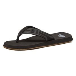Quiksilver Men's Monkey Wrench 3 Point Sandal, Black/Black/Brown, 10 M US