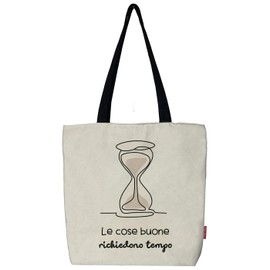hello-bags. Shopping bag with zip, lining and inner pocket. Exterior: 100% cotton. Includes beautiful kraft envelope. Model: LECOSEBUONE. Colour: ecru/black. Dimensions: 37 x 38 cm. Ecru / L, Ecru,