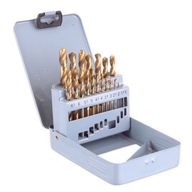 Metal Drill Bit Titanium HSS-TIN Titanium Drill Bit Set for Metal 19 Pieces 1-10 mm