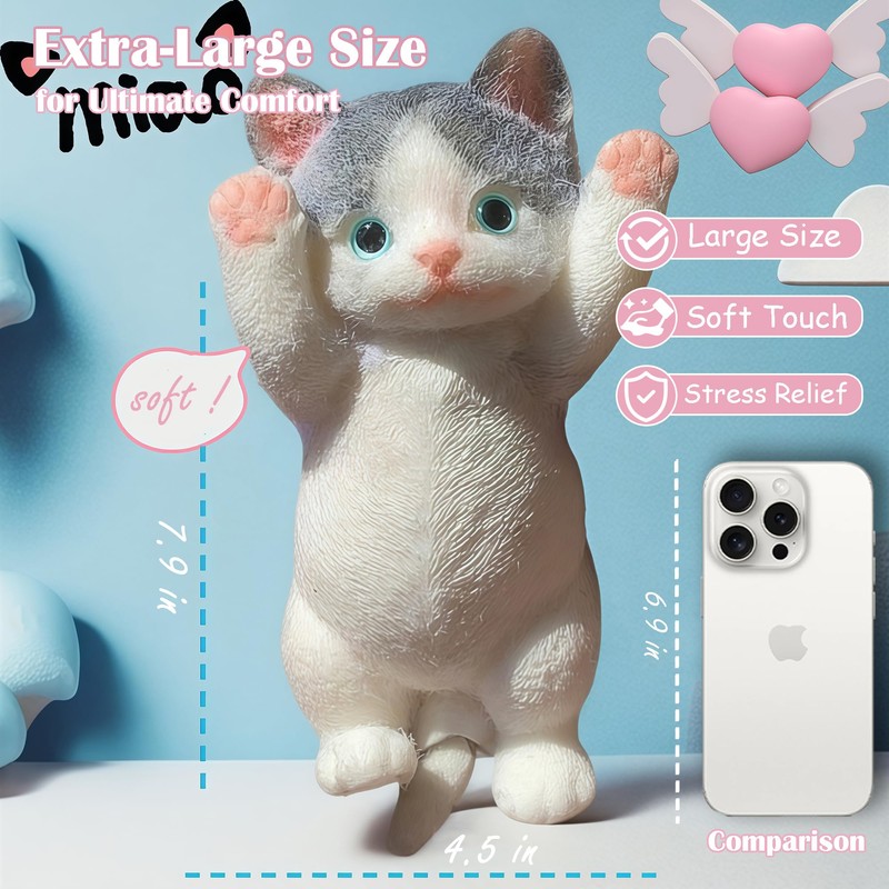 YJPPDD Big taba Squishy Cat, Hand Painted Squishy Cat for