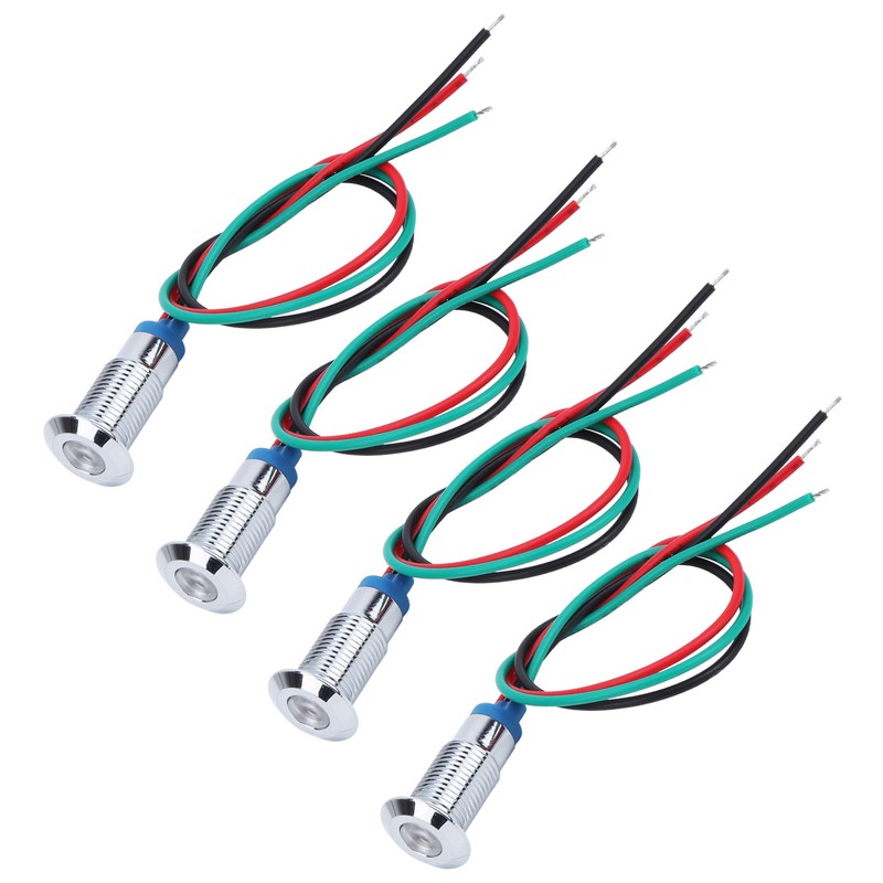 4 Set LED Indicator Light Signal Common Anode Waterproof Metal
