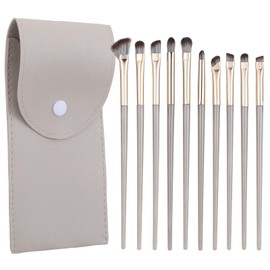 10 PCS Eyeshadow Brushes Set, Travel Makeup Brush Set Brushes Eye Shadow Blend Brush Set Soft Synthetic Bristle with Leather Storage Bag for Wedding Bridal Shower Favors