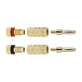 Monoprice 24k Gold Plated Speaker Banana Plugs, Closed Screw Type (20 Pairs)