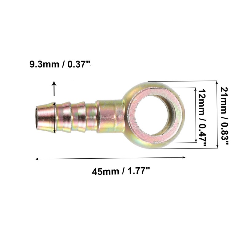MACHSWON 12mm ID Hose Barb 9.3mm 3pcs Car Banjo Fitting
