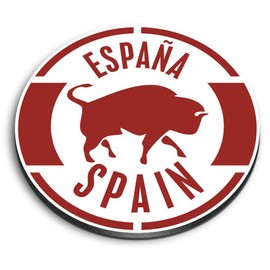 1 x Round MDF Magnet - Espana Spain Spanish Bull Travel 4894