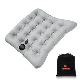 Inflatable Seat Cushion, Lightweight Travel Cushion for Outdoor Use, Portable Chair Seat Cushions, Gray Stadium Cushions with TPU
