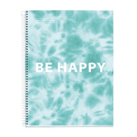 MIQUELRIUS - Spiral Notepad A5-120 Sheets 90 g - Lines 7 mm - 4 Coloured Stripes - Laminated Hard Cover - Tie-Dye Lavender