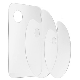 3pcs Acrylic Paint Palette Clear Art Palette for Adults & Kids, Transparent Non-Stick Oil Paint Palette with Protective Kraft for DIY Craft Art Painting Plate