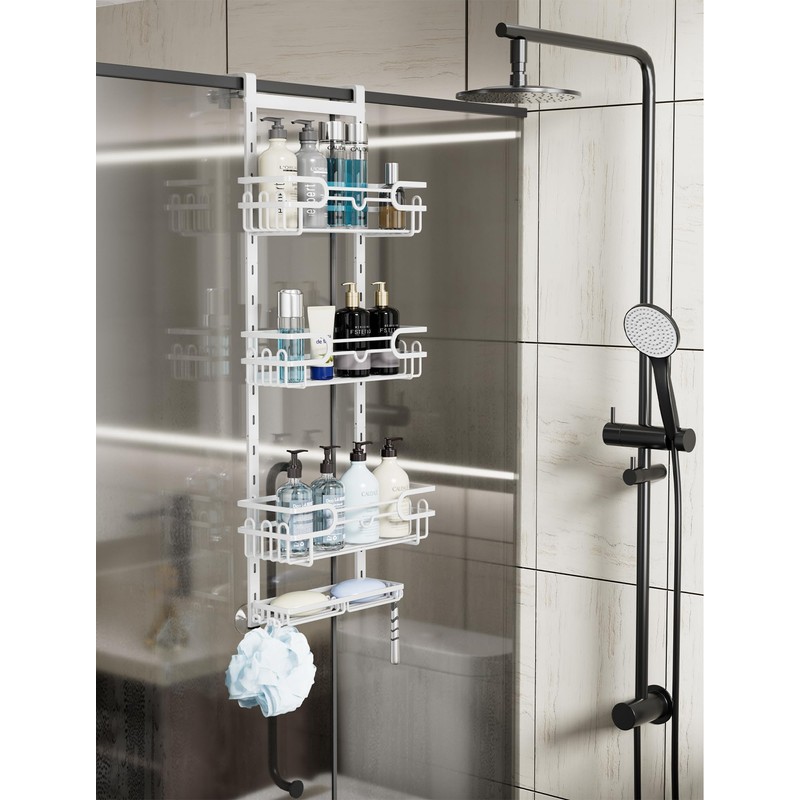 Consumest Over The Door Shower Caddy - 4 Tier Adjustable