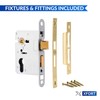 XFORT® Polished Brass Euro Profile Sashlock 75mm, Euro Sash Lock