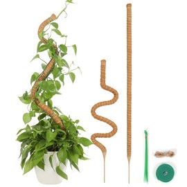 T4U Garden Stakes, 44.9 inches (114 cm), Monstera Stakes, Coconut Stakes, Foliage Plants, Vine Plant Stakes, Gardening Stakes, Moisture Retention, Nutrient Retention, Agricultural Use, Gardening Use