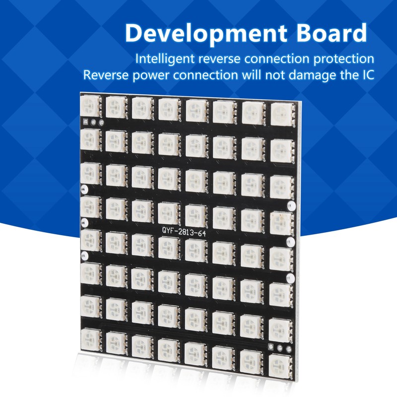 WS2812 64Digit RGB 5050 LED Development Board BuiltIn Full Color