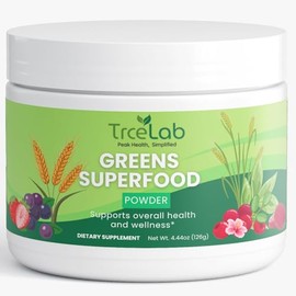 TRCELAB Greens Superfood Powder | 30 Servings | Organic Wheatgrass, Spirulina, Chlorella & Antioxidant Blend | Supports Energy, Digestion & Immunity | Vegan, Gluten-Free