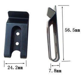 Generic 5 Pcs Metal Black Belt Clip, 53x25mm, Double Holes, Holster Sheath Clasp, DIY Leather Crafts