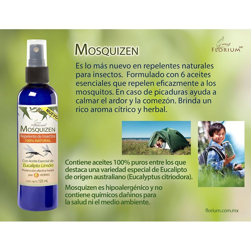 Mosquizen - Repelente Natural Para Mosquitos 125 ml Auténtica Aromaterapia