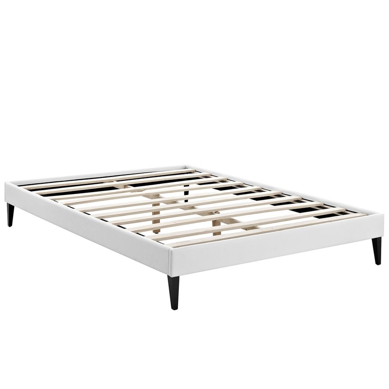 Modway Sharon Vinyl Bed Frame with Squared Tapered Legs, Full,