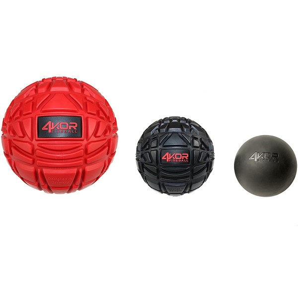 4KOR Fitness Ultimate Massage Balls for Physical Therapy - Deep Tissue Trigger Point Myofascial Release Tools - Back, Shoulder & Foot Muscle Massager Kit - Enhanced Gripping Mobility Rubber Balls