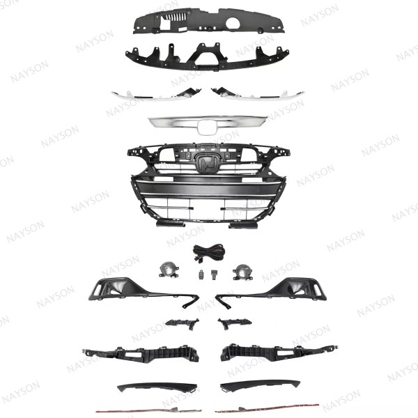 ROKY 19PC For Accord 2021-2022 Front Chrome Grille Molding Fog