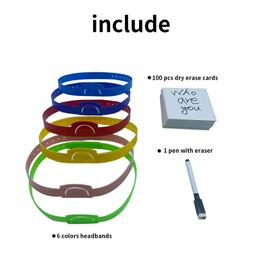 Bivpreom 6 Pcs Headbands Game For Guess Who With 100 Dry Erase Cards And Pen，Guess Who Game For Family Game Night