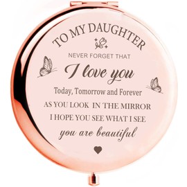 KGKAIMIZL Daughter Gift from Mom, Birthday Gifts for Daughter, Gifts for Daughters from Mothers, to My Daughter Makeup Compact Mirror, for Daughter, Daughter Graduation, Christmas, Wedding Gift