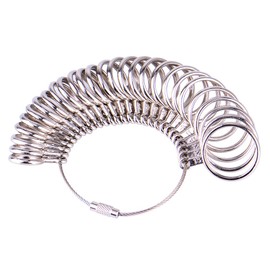 KUUQA Size 1-13 Stainless Iron Ring Sizer Finger Ring Sizing Measuring Tool Ring Sizer Gauge Set 27 Pieces Circle Models with 2 Piece Jewelry Polishing Cloth
