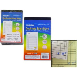 Mini Duplicate Sales Book, 3.25" x 5.5", 2-Part Carbon Copy, 50 Sets Per Book