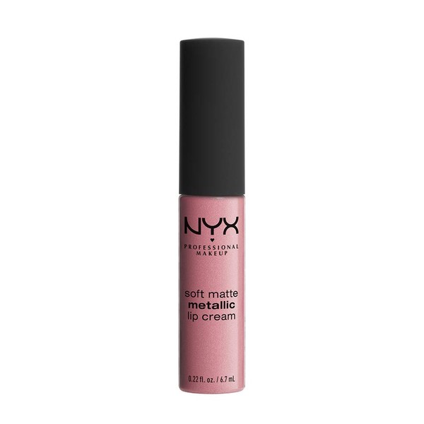 NYX PROFESSIONAL MAKEUP Soft Matte Metallic Lip Cream, Liquid Lipstick - Milan (Dark Pink-Brown)