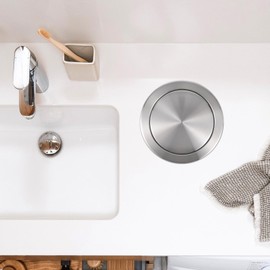 Generic Trash Can Lid: Embedded Countertop Built-in Trash Chute Round Cover Stainless Steel Round Garbage Grommet Replacement for Kitchen Bathroom Countertop, Diameter 10.6inch