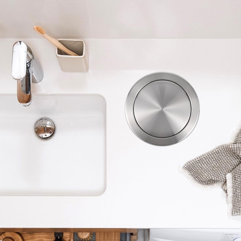Generic Trash Can Lid: Embedded Countertop Built-in Trash Chute Round