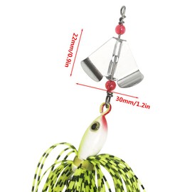 4pcs Fishing Lures Spinner Bass Bait Tungsten Carbide Spoon Spinning Bait Buzzbait Jig Swimbaits for Bass Pike Trout Fishing