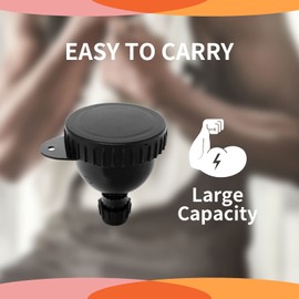 2 Pack Protein Powder Container to Go- 50ml Protein Powder Holder,Mini Funnel with Keychain and Keyring for Gym, Workouts, Fitness and Traveling (Black, 50ml)