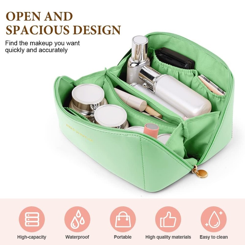 NAKODU Travel Makeup Bag,Large Capacity Cosmetic Bags for Women,Waterproof Portable