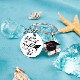 MigPio She Believed She Could So She Did Graduation Decorations 2025 Class of 2025 Graduation Keychain 2025 Graduation Gifts for Girl Women High School College Senior Gifts for Girls 2025
