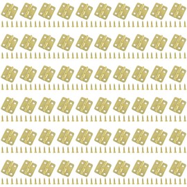 60 PCS Small Mini Hinges for Jewelry Boxes and Storage Boxes with Screws (Gold)