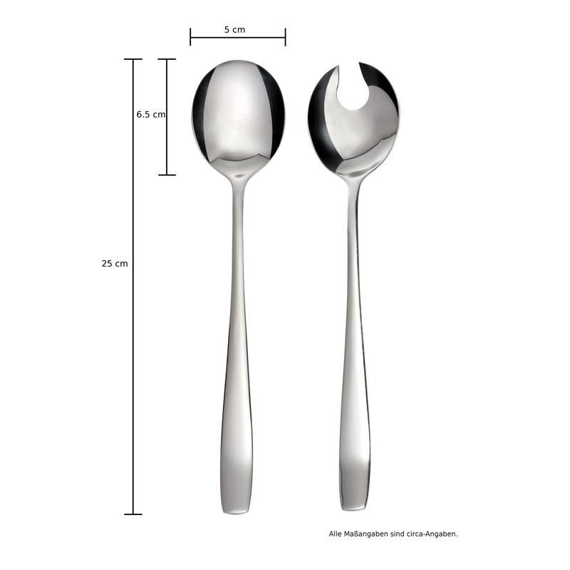GRÄWE Königstein Salad Servers Set, Short Handles, 2 Pieces, Polished,
