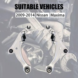 HALEQP 12 PCS Front Suspension Kit Lower Control Arm Ball Joint Front & Rear Sway Bar Links Inner & Outer Tie Rod Bellows Boots Replacement for 2009-2014 Nissan Maxima