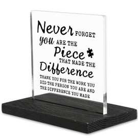 Appreciation gifts for Mentor Teacher Nurse, Going Away Gift Retirement Gift for Coworker Boss, Never forget you are the Piece that Made the Difference, Funny Office Desk Decor-DX109