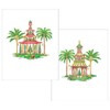 Caspari Christmas Pagodas Assorted Embossed Boxed Note Cards - 20