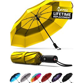 Repel Umbrella Windproof Travel Umbrellas for Rain - Easy Auto Open Close, Durable & Compact Umbrella, Strong Fiberglass Frame, Waterproof Canopy - Backpack, Purse, Portable Umbrella for Travel | Repel Umbrella