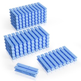 100Pcs Blue Clothespins, 2.9 Inch Clothes Pins Wooden, Colorful Clothespins for Hanging Clothes Crafts Picture Laundry Clips Cheer