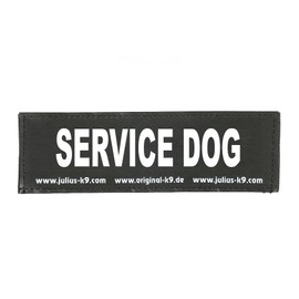 Interchangeable Patches, 1 pair, SERVICE DOG, Size: Large, Black