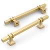 Amerdeco 10 Pack Brushed Gold Cabinet Pulls 5 Inch(128mm) Hole
