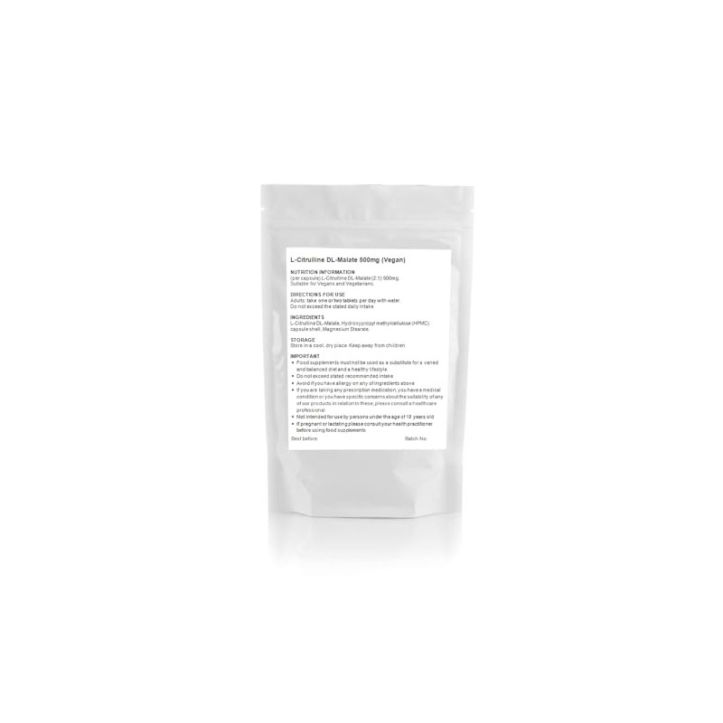 L-Citrulline DL-Malate 500mg Capsules | Muscle Performance and Recovery |