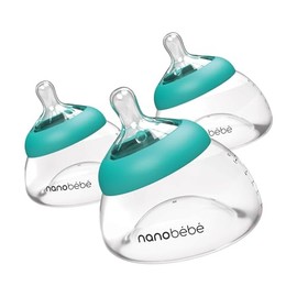Nanobébé Biberón para Leche Materna – 3 Piezas (150ml / 5oz) Botella de Leche Materna para Recién Nacidos, Anticólicos, Cierre Perfecto, Conserva los 
