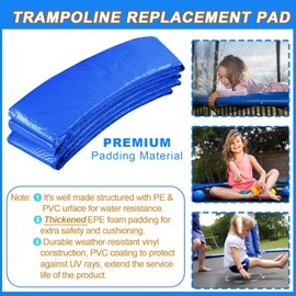 Femitu 12 ft Trampoline pad Replacement, Trampoline Spring Cover, Thickened EPE Foam Tear-Resistant Waterproof Trampoline Safety Pad, No Holes for Pole Trampoline Replacement Pad