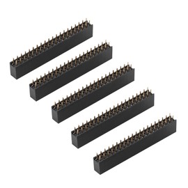 Watris Veiyi Set of 5 Socket Header 2.54, 2 x 20 Pins 2.54 mm Board Connector, Breadboard Kit, Female Double Row Short Pin Header