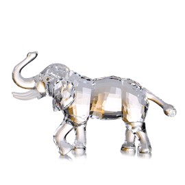 Crystal Lucky Elephant Figurine Collection Ornament Statue Animal Collectible Home Decor (White)